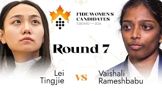 Round 7 | Lei Tingjie - Vaishali Rameshbabu | Women's FIDE Candidates 2024