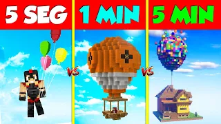 ¡CONSTRUIMOS LAS BASES VOLADORAS MÁS PELIGROSAS! 🎈😂 EN 5 SEGUNDOS VS 1 MINUTO VS 5 MIN ⏰ MINECRAFT