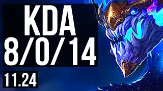 AURELION SOL vs ZED (MID) | 8/0/14, Legendary, Rank 11 Aurelion Sol | KR Master | 11.24