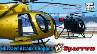 Sparrow VS Buzzard Attack Chopper | Helicopter Comparison | GTA Online | WHICH IS Better? NEW!