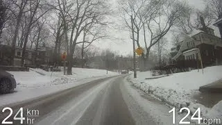 Winter Cycling - Toronto - Riding Downtown on a Snowy Saturday