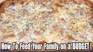 FAMILY SIZE Chicken and Rice Casserole for under $10 - Budget Dinner - The Wolfe Pit