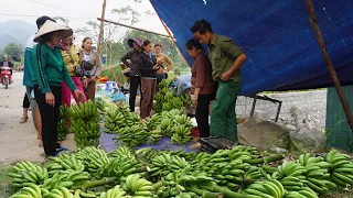 FULL VIDEO:Go to the market to sell bananas, corn, and chickens to earn money to build wooden houses