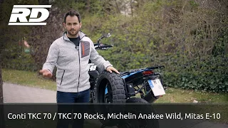 Reifen Erfahrung: Conti TKC 70, TKC 70 Rocks, Michelin Anakee Wild und Mitas E-10