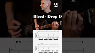 BLEED 6 String Guitar Lesson with TAB and metronome - Meshuggah - Drop D