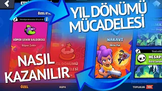 ÜCRETSİZ MEGA KUTU ÖDÜLLÜ YILDÖNÜMÜ MÜCADELESİ 9 GALİBİYET TAKTİKLERİ! - Brawl Stars