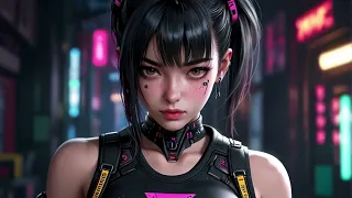 Electronica Synthwave🎶 Cyberpunk Girl 🌸 Chill Night City 2077