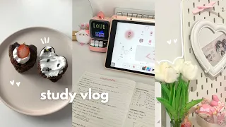 Study vlog 🫶🏻 studying, new keyboard, lots of notes,baking, what I eat, korean food, ft. Scrintal