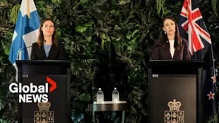 Ardern, Marin shoot down reporter's question on why they're meeting: "We are prime ministers"