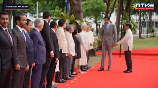 Qatar emir, in PH for state visit, welcomed by Marcos in Malacañang