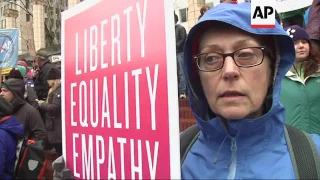 Anti-Trump protesters gather in Portland