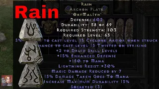 Diablo II Resurrected Rune words - Rain (Ort Mal ith)
