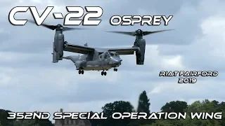 4K UHD RIAT 2019 CV-22B Osprey 352 Operatios Wing USAF RAF Mildenhall