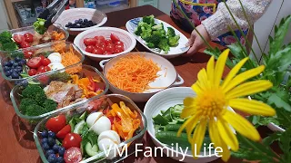 Prepare Healthy Salad Meal with me 🥕 I How to Keep Salad Fresh for a week I VM Family Life Vlog.
