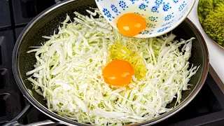 Cabbage with eggs is better than pizza! Easy, quick and very delicious recipe!