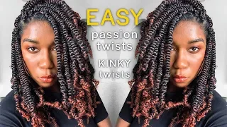 EASY PASSION SPRING TWISTS | NO Crochet NO Rubber Band - Kinky Twist Method For Beginners