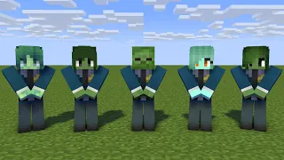 MONSTER SCHOOL : WALKER DANCE MEME POLICE ZOMBIE FAMILY - MINECRAFT ANIMATION