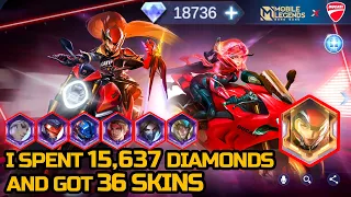 I SEPNT 15K DIAMONDS ON MLBB X DUCATI EVENT AND GOT 36 SKIN