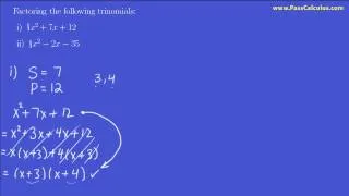 Precalculus  - Factoring Trinomials 2