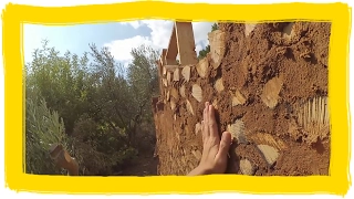 Cordwood. The walls are made of Wood. Mortar #2