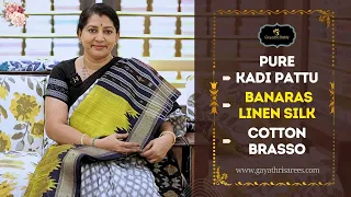 Pure Kadi Pattu, Banaras Linen Silk & Cotton Brasso Sarees Collecton | #GayathriReddy