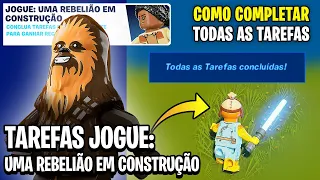 COMO COMPLETAR TODAS AS MISSÕES TAREFAS JOGUE: UMA REBELIÃO EM CONSTRUÇÃO - LEGO Fortnite