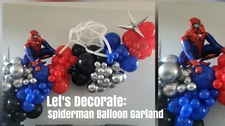 How to attach a balloon garland to a wall/Spiderman themed balloon garland tutorial