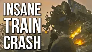 INSANE TRAIN CRASH - Call of Duty WW2