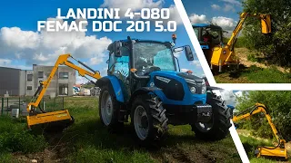 Landini 4-080 w akcji z kosiarką Femac DOC 201 5.0