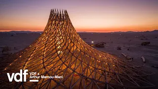 Arthur Mamou-Mani shares unseen drone footage of his Galaxia temple at Burning Man for VDF | Dezeen