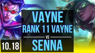 VAYNE & Lulu vs SENNA & Lux (ADC) | Rank 11 Vayne, KDA 13/2/6, 69% winrate | EUW Challenger | v10.18