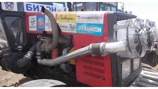Гонки тракторов. Бизон-Трек-Шоу 2014! Турбина на МТЗ. МТЗ и Додж РАМ.