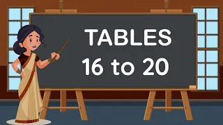 Tables 16 to 20 | Multiplication Tables For Children 16 to 20 | Learn Table 16 to 20 |Multiplication