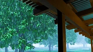 Rain Sounds on Tin Roof | Sleep, Study, Focus with Rainstorm White Noise | 10 Hours