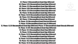 UncannyBlock Band Ultra Omega Extreme Different 1-100 List! (Not Made For YouTube Kids)