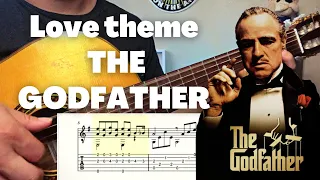 Love Theme | THE GODFATHER |  EASY Fingerstyle Guitar | Score & TAB