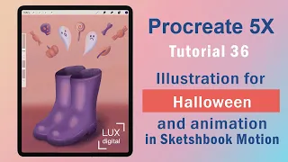 Procreate Tutorial 36. Halloween illustration in Procreate and animation in Sketchbook Motion