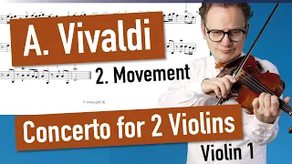 Vivaldi Concerto for 2 Violins Op. 3 No. 8, RV522 in A minor, 2. Movement, Violin 1