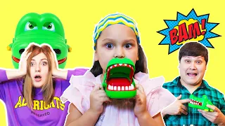 Нас покусал Крокодил! Челлендж Шоу  Крокодил Крокожу Дантист Crocodile Dentist Challenge