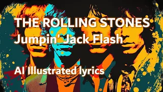 The Rolling Stones, Jumpin' Jack Flash | AI Illustrated LYRICS | Psychedelic 60s Style