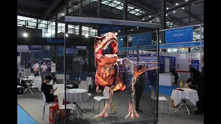 Muxwave Holographic Invisible Transparent Led Screen Floor Standing System Installation Video