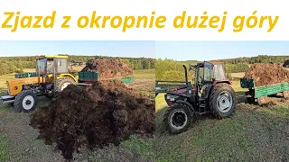 Zjazd z okropnie dużej góry- wożenie obornika  Ursus C360 4x4turbo, Case 4230.