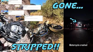 My WRECKED R1M was stripped for parts and then pulled out of the canyon.