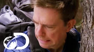 Ed Helms Is Petrified As He Jumps Off A Cliff | Running Wild with Bear Grylls