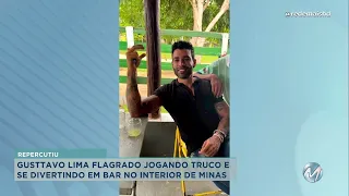 Gusttavo Lima é flagrado jogando truco em bar no interior de Minas