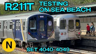 NYC Subway: Brand-new R211T testing on the Sea Beach Line (N)! Open gangway subway train (8/20/23)