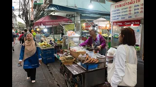 [4K] Explore the vendors selling delicious street food at Phetchaburi Soi 5 on the evening