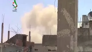 الطيران المروحي يقصف أحيا ء درعا البلد بالبراميل المتفجرة