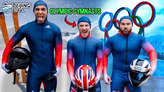 Gymnasts try 'OLYMPIC SKELETON' without practice!? {Beijing 2022}