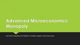 Advanced Microeconomics: Monopoly 3/8